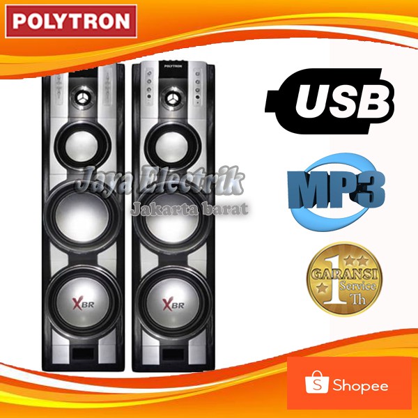 Speaker Polytron Pas 68 USB MP3 Extra Bass XBR Speaker Karaoke With Echo