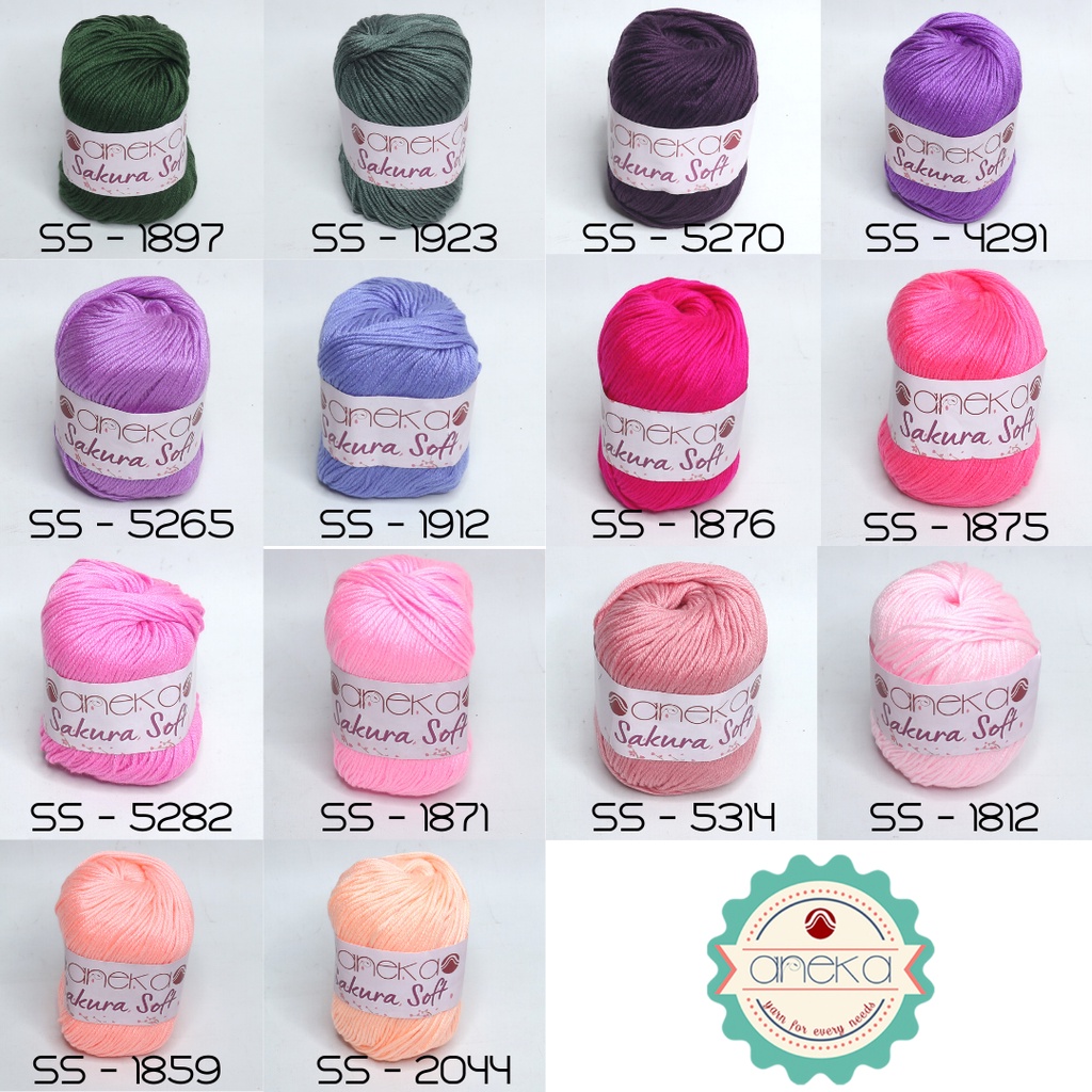 KATALOG - Benang Rajut Sakura Soft / Silk Cotton Milk Cotton Yarn Part 1