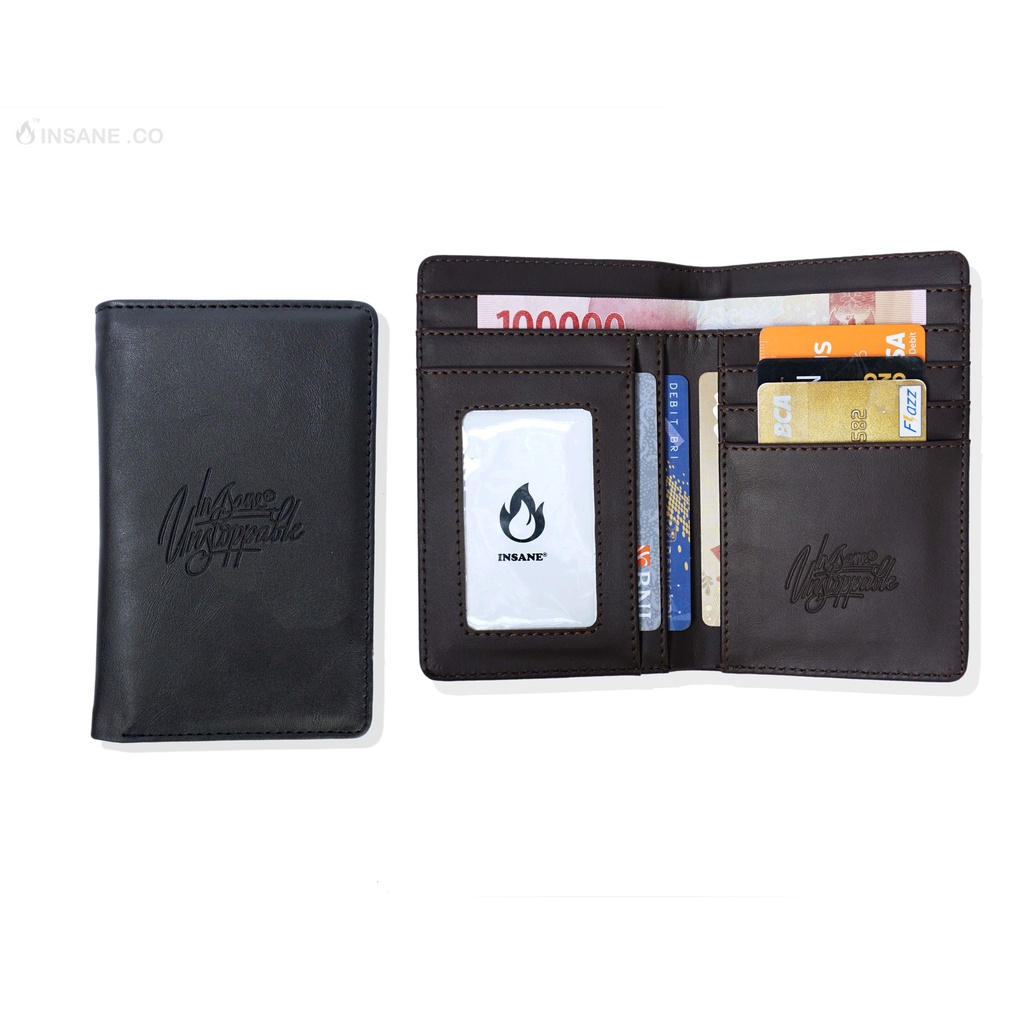 RCKLS. Dompet Pria Wanita 3/4 Pu Sintetis-Hitam|Tan|Brown-PIERRE INSANE MEDIUM