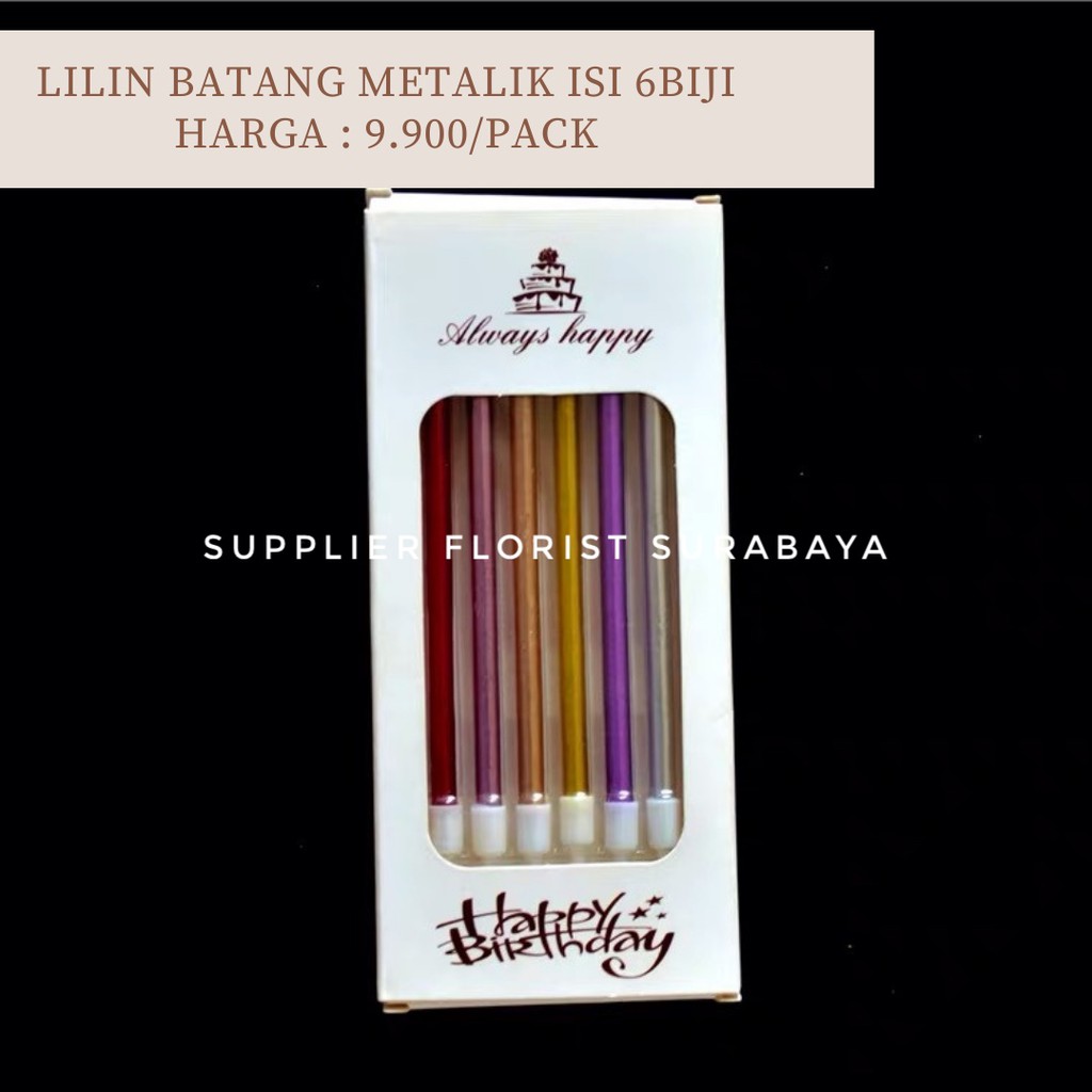 LILIN BATANG BIRTHDAY ULANG TAHUN METALIK ISI 6 BIJI PER PACK