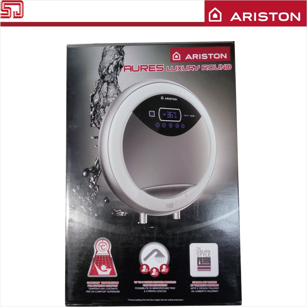 Ariston Aures Luxury Instant Water Heater Listrik Pemanas Air Hangat Mandi