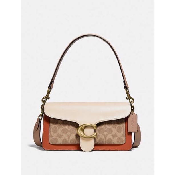 coach tabby shoulder bag 26 signature canvas tan ivory