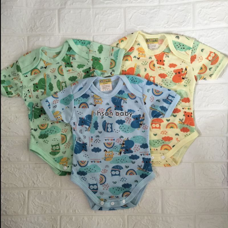 Jumper bayi lengan pendek motif dan polos