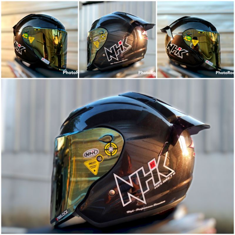 HELM NHK R6 PAKET GANTENG VENOM VISOR WITH SPOILER +STIKER-Gunmet