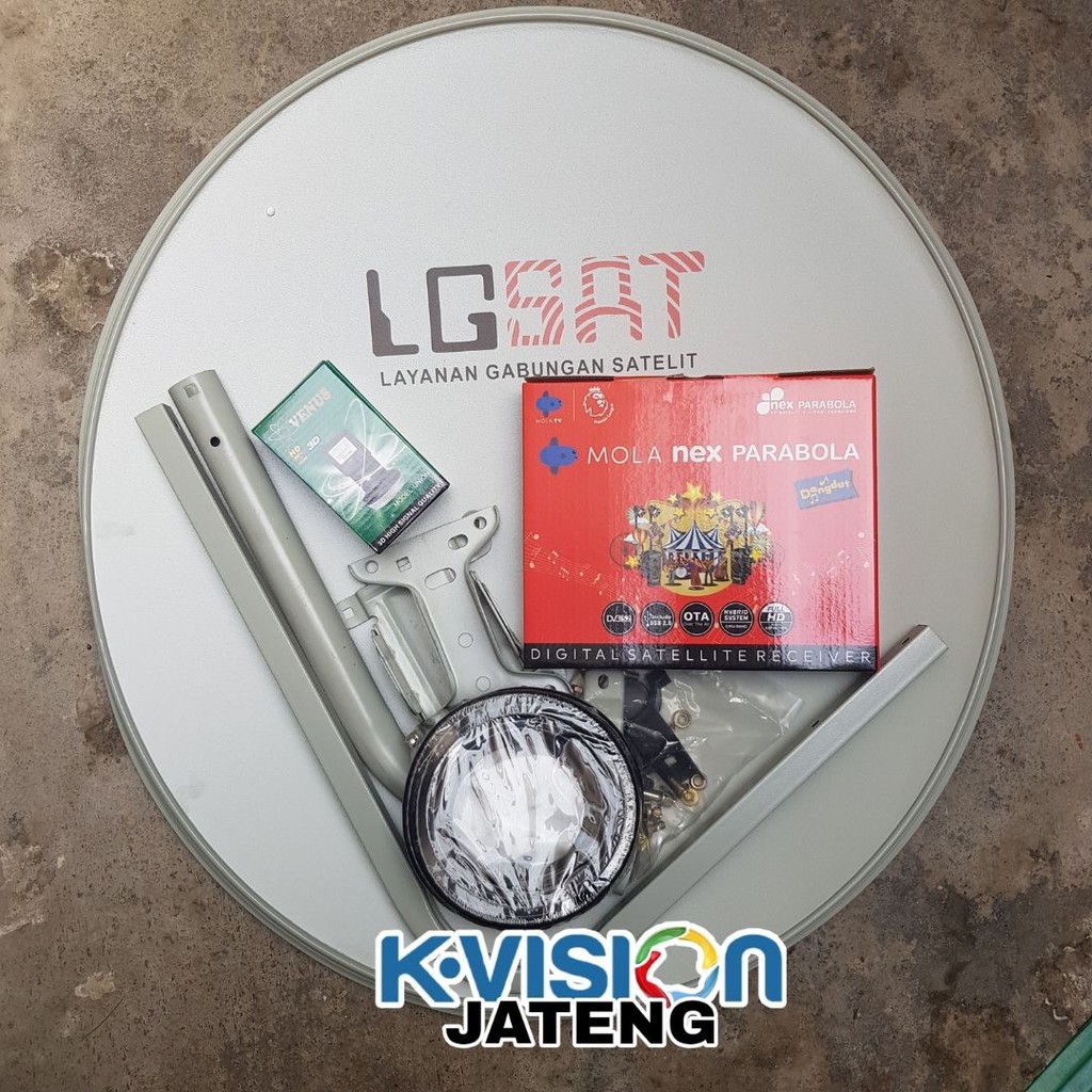 Jual Paket Parabola KVision Receiver Nex Parabola Merah Dangdut Dish