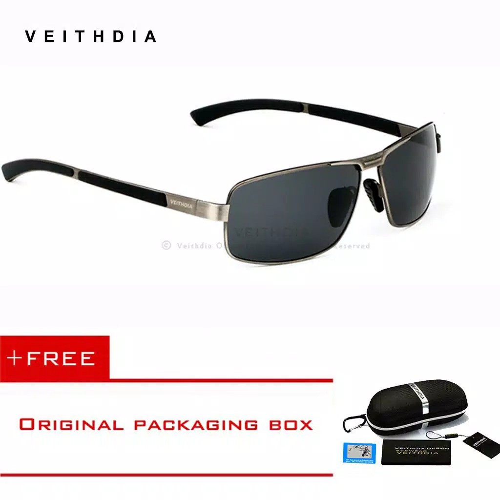 COD Original Veithdia Kacamata Polarized Anti UV400 Pria V-2490