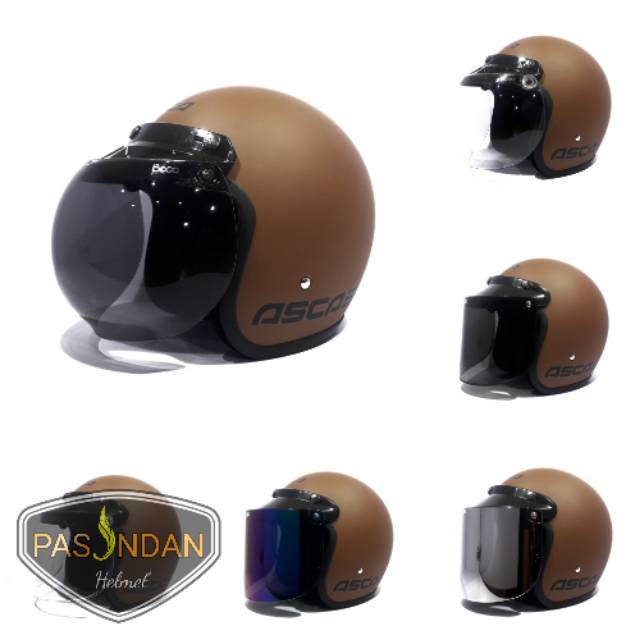 Helm Bogo ASCA RETRO Coklat Doff
