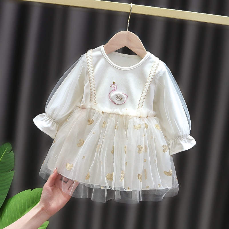 SALE DR99-Dress Bayi Anak Perempuan Love Swan Tutu