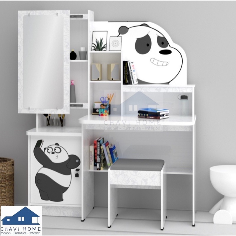 meja belajar meja komputer meja kaca anak serbaguna kaca geser dengan kursi karakter termurah