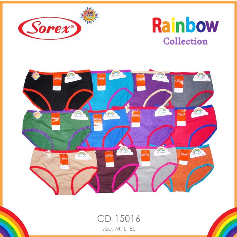 Celana Dalam / Underwear / CD ANAK REMAJA-Wanita Sorex Rainbow 15016 BAHAN KATUN HALUS TOP BRAND