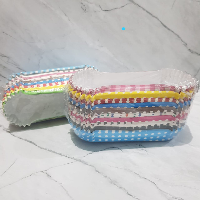 

TERBARU kertas alas roti oval laminating mix motif cake case 100 pc import