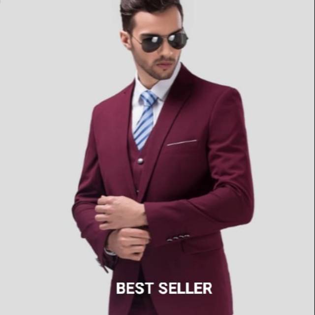 Promo Jas pria merah maroon/Jas blazer Kerja