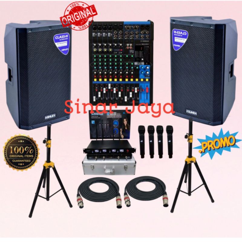 Paket Sound System 15 inch Aktif Ashley + Mixer Yamaha 12 channel