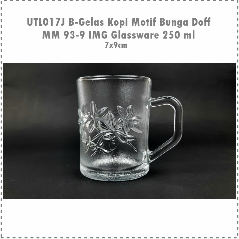 [6pcs] UTL017J B-Gelas Kopi Motif Bunga Doff MM 93-9 IMG Glassware 250 m