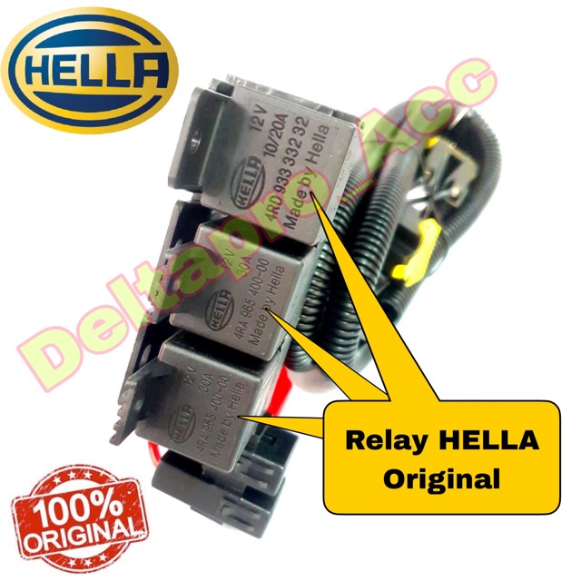 Kabel Relay Set Hella Untuk Lampu H4 Mobil 3 Relay Ori Hella Asli Shopee Indonesia