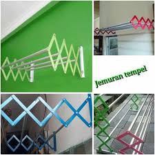 Jemuran dinding lipat fleksible - jemuran tempel dinding