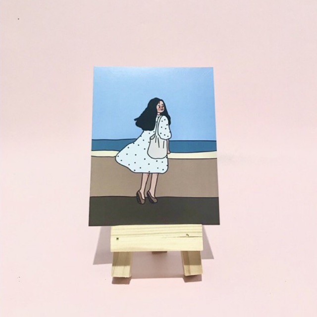 Mini Easel Pajangan Foto Tripod Holder Kayu Korean Aesthetic Homedecor