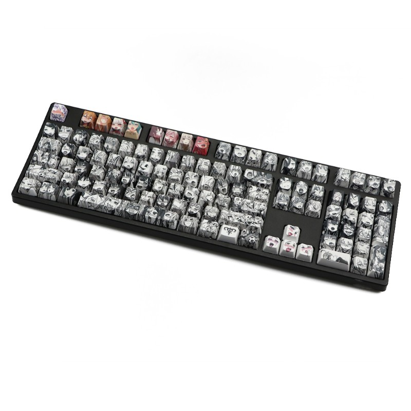 Vivi 108pcs Keycaps Pbt Ahegao Oem Profile Untuk Keyboard