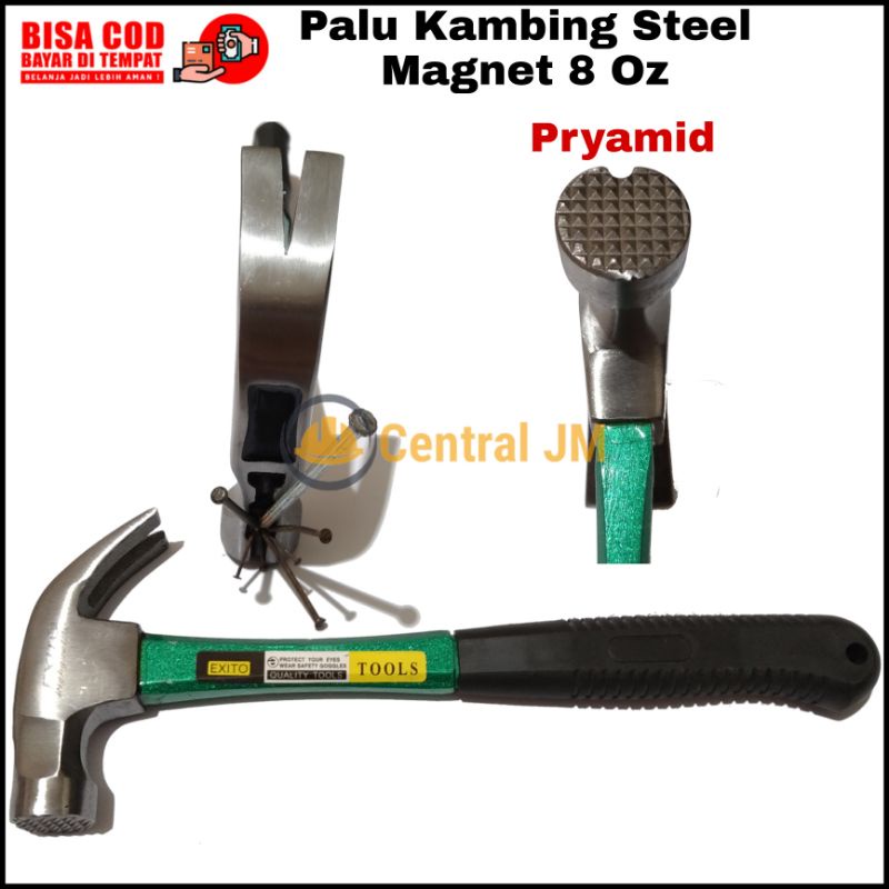 Palu Kambing Steel Magnet - Baja Ukuran [ 8 Oz ] Sedang - High Quality Multifungsi Palu Besi Martil 
