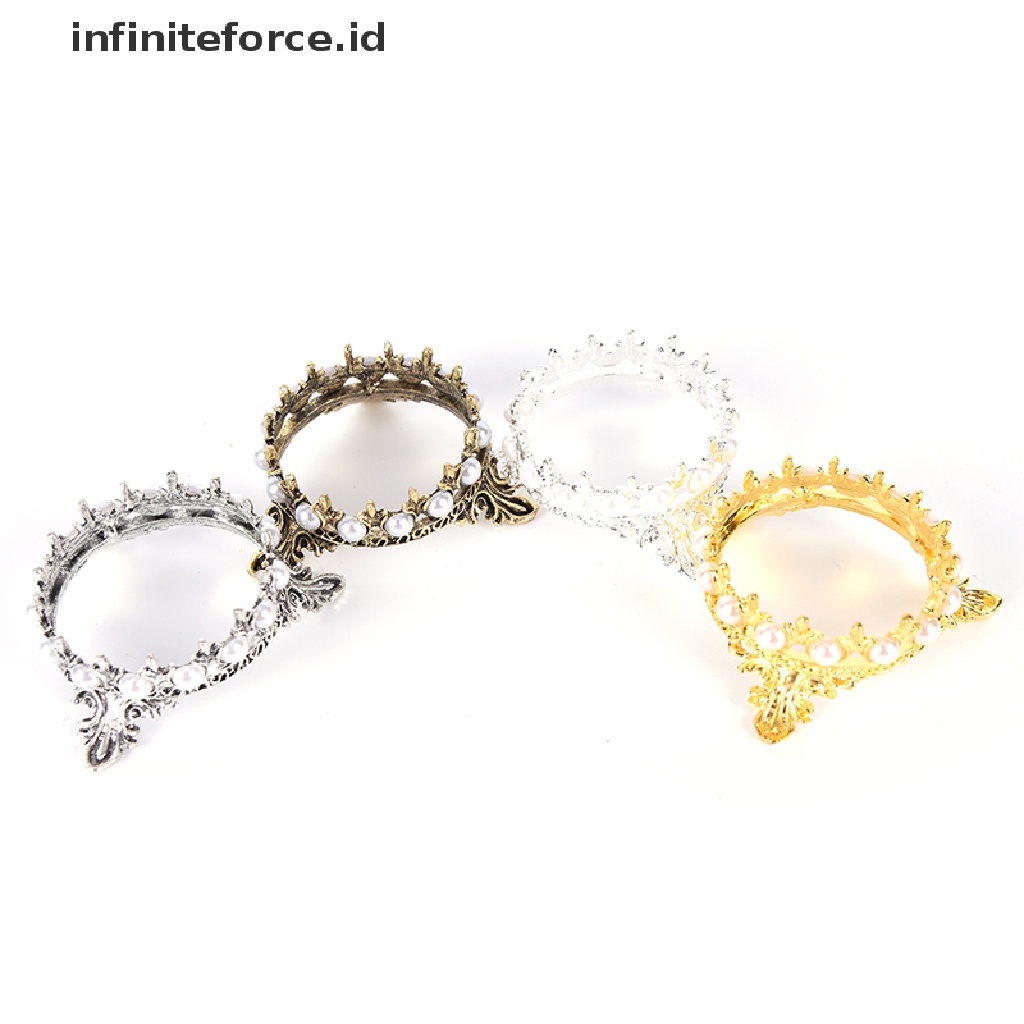 Infiniteforce.id 1Pc Stand Holder Kuas Nail Art Bentuk Mahkota Hias Mutiara