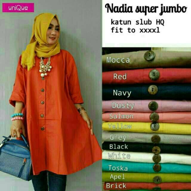 Nadia kemeja super  jumbo  tunik Super  Jumbo  baju  hamil 