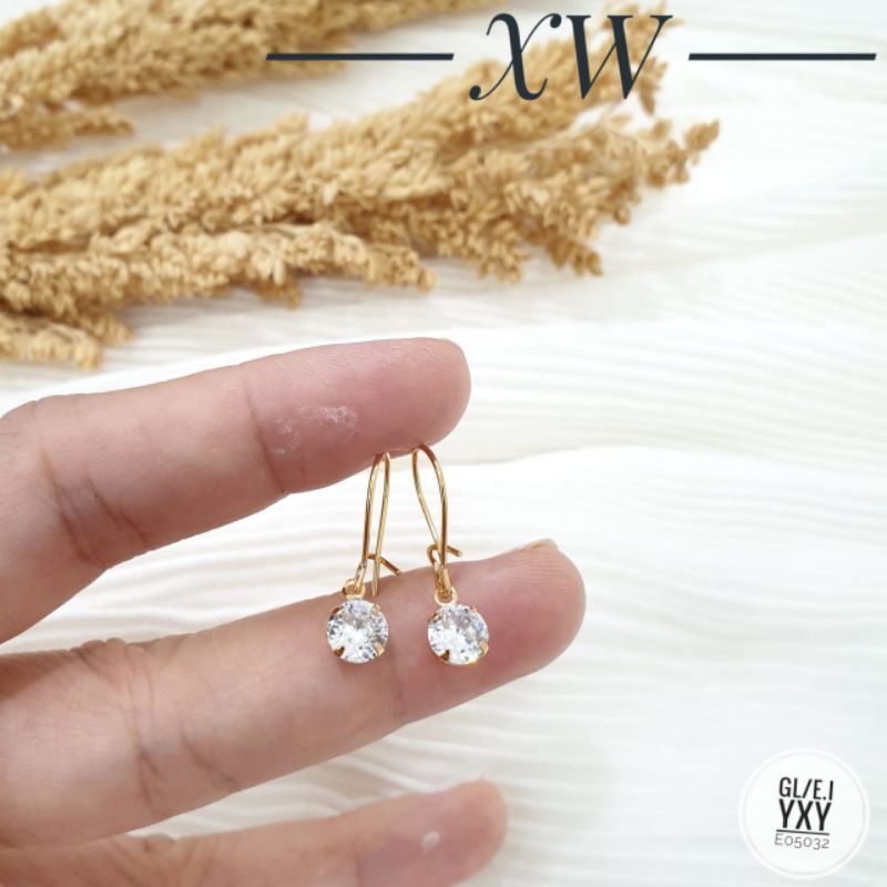 Anting Yaxiya Mata Zircon 5mm/6mm E05032