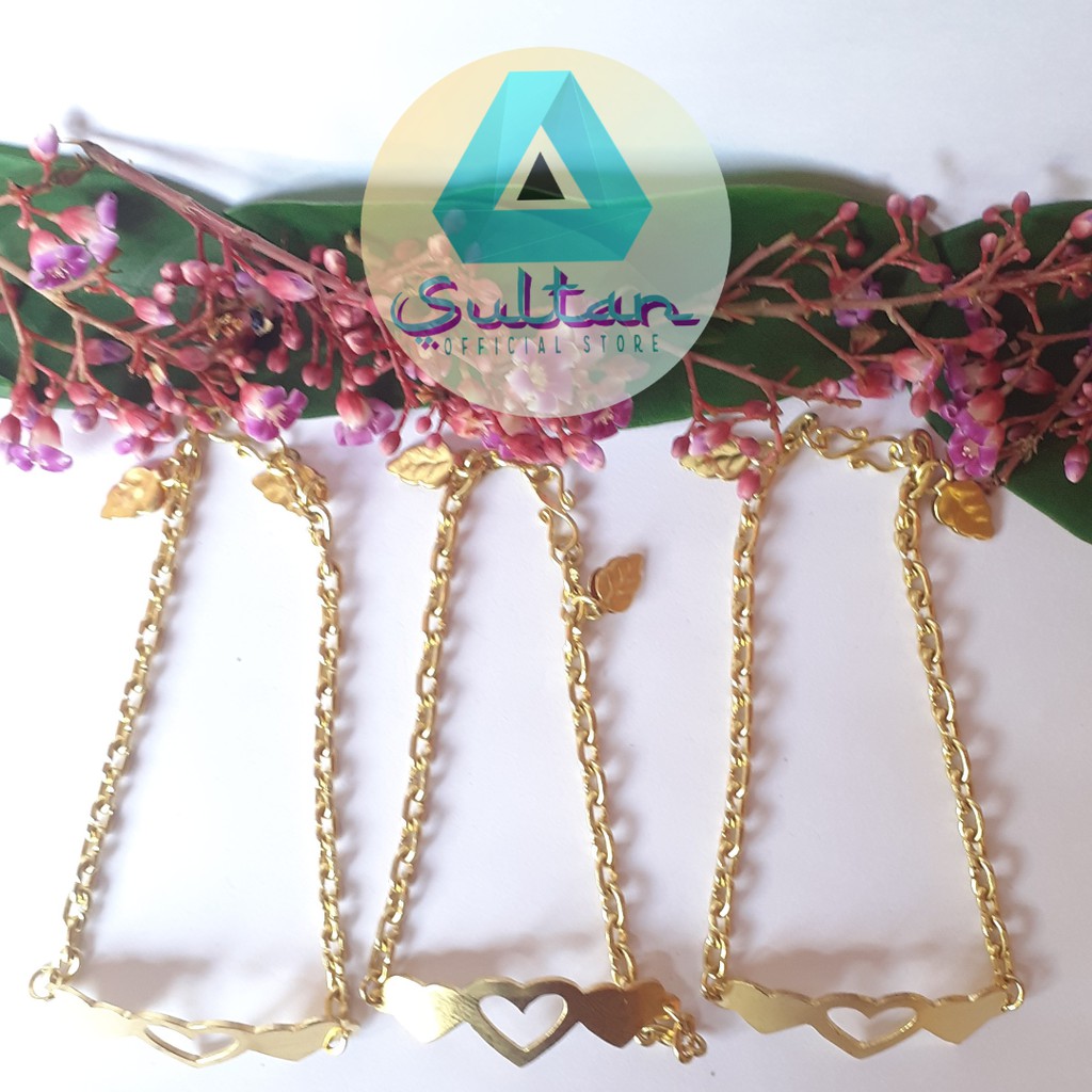 [LAPIS EMAS 24K ORIGINAL] SULTAN BRACELET GELANG LOGAM KUNINGAN LOVE #GK013