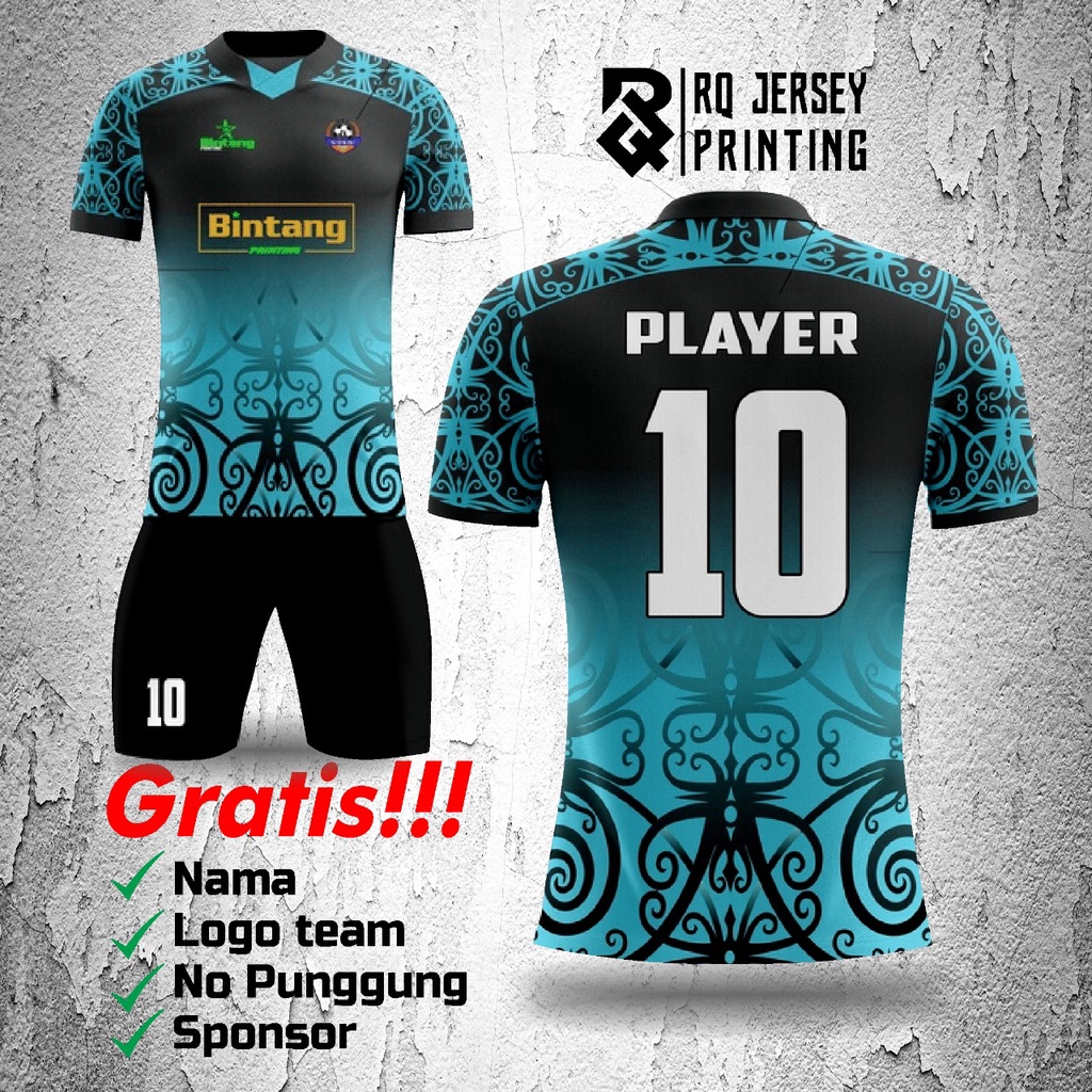 BIKIN 5 GRATIS 1  stelan BAJU+CELANA jersey bola/futsal custom nama,logo,nomor dll fullprint