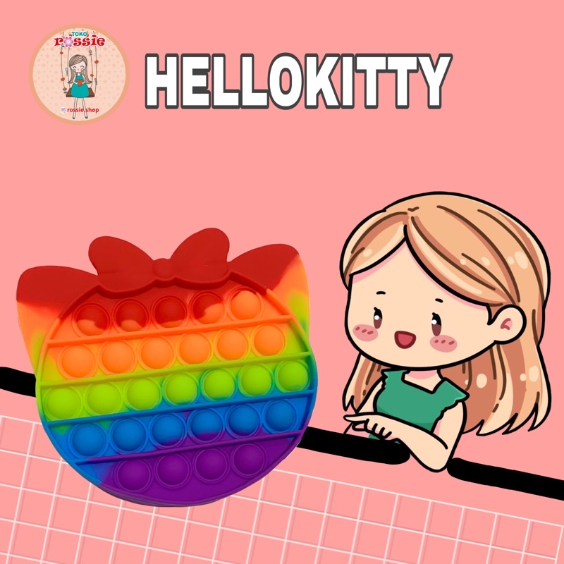 READY!READY! Fidget Pop It Rainbow Lengkap Murah/Mainan Sensorik Pereda Stres/Pop It Viral-Hellokitty