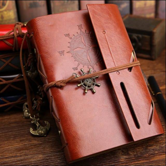 

Buku catatan kulit / Buku Agenda Cover kulit Retro Binder Note Diary - Coffee