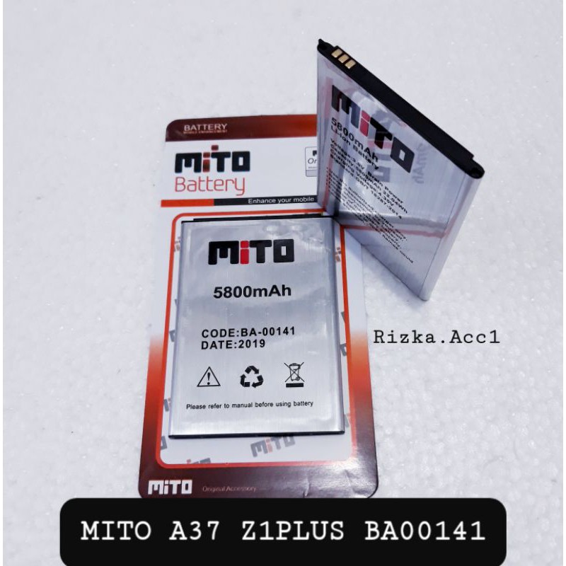 Baterai Batre Mito A37 Z1Plus Z1+ BA00141 BA-141 Battery Batrai Batre Hp