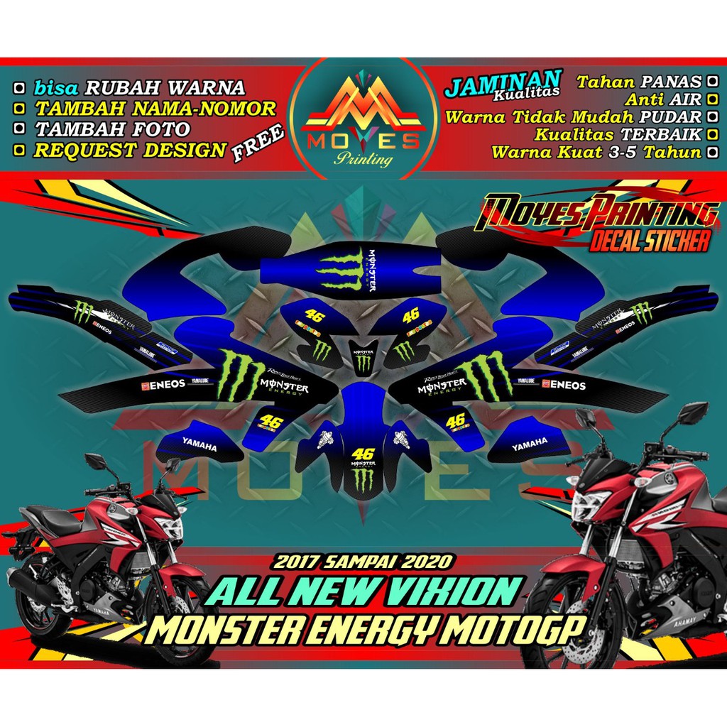 TIDAK MUDAH LUNTUR - Stiker Decal Vixion 2020 Sticker Fullbody All New Vixion R 2020