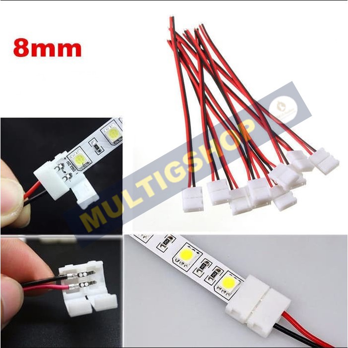 100Pcs Konektor LED Strip 2 Pin SMD 2835 3528 XD-2 8 mm