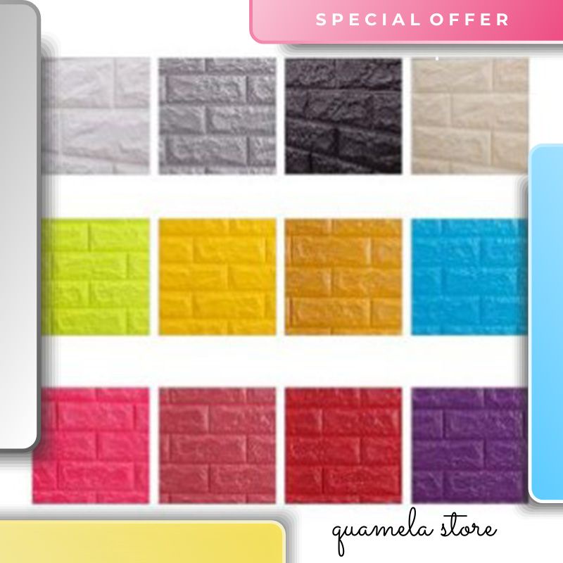 (70x38cm) Wallpaper Dinding Bata Stiker Dinding Bata Sticker Bata 3D Hiasan Dinding Stiker Tembok Bata-3