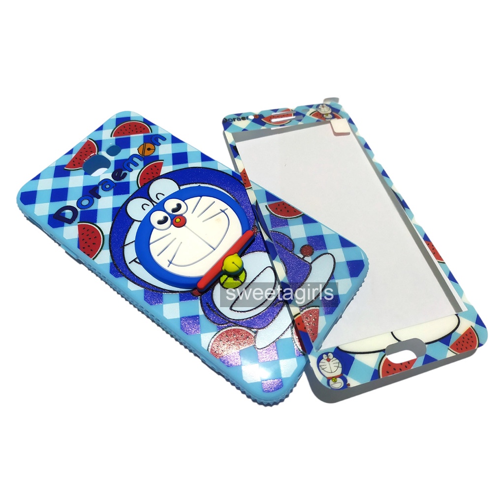 Casing Silikon Jelly Lucu dengan Antigores untuk Samsung Galaxy J7 Prime  - Boneka Karakter Timbul - sweetacase.id - Softcase / COD / Casing Terbaru - Karakter Lucu - Casing Imut - Kesing Hits - Case Gemoy - Kesing - Aesthetic Stitch - Doraemon