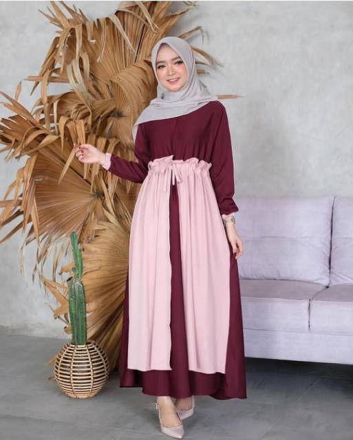 Gamis Aina fit XL moscrepe super murah