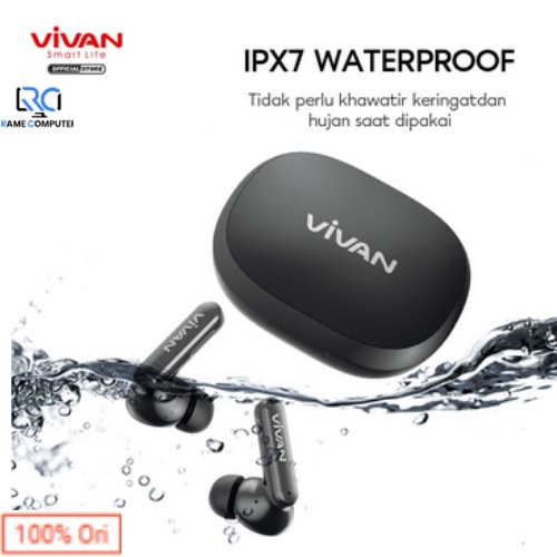 VIVAN Earphones Headset TWS T600NC Bluetooth 5.2 Waterproof IPX7 48 Jam Play Time Garansi 1 Tahun