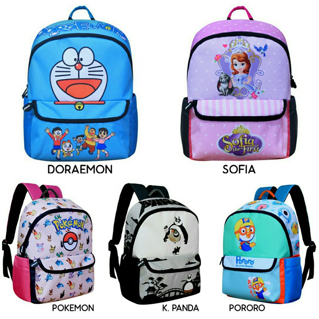 Tas Backpack Anak Perempuan Litwind Motif Kartun Sofia Dkk Tas Sekolah Tk, Paud, SD