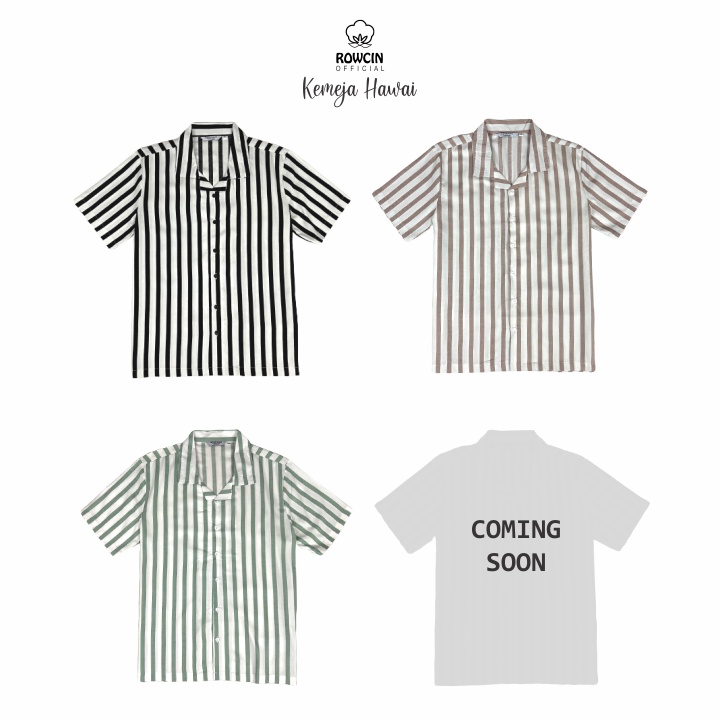 KEMEJA SALUR GARIS PRINTING UNISEX KATUN RAYON KEMEJA LENGAN PENDEK SALUR KOREAN DESAIN