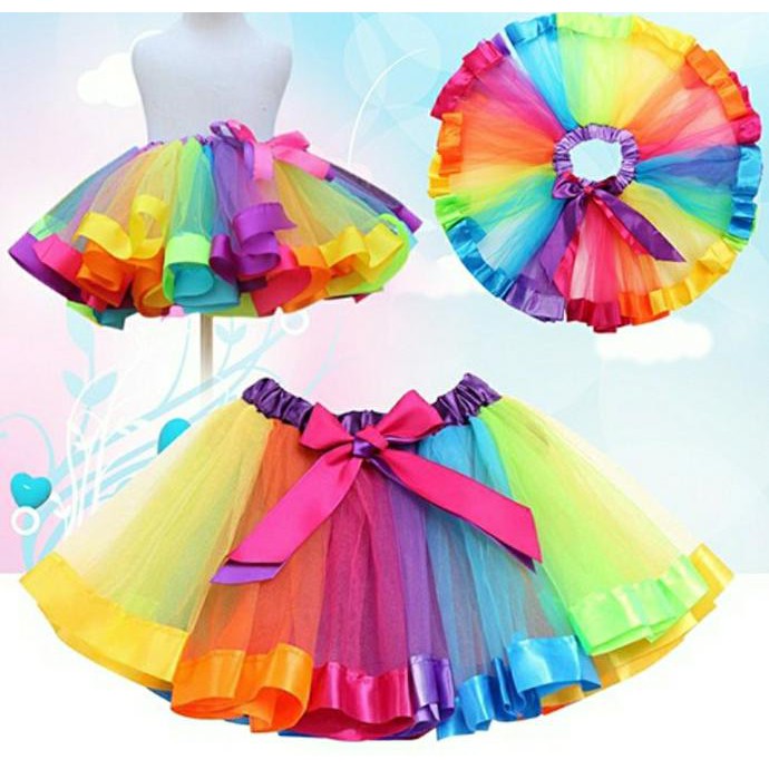 Rok tutu rainbow anak usia 4-7T rok korea rok tutu import rok nari