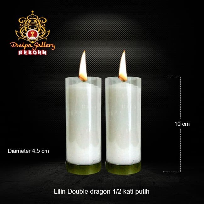 Lilin/Candle Puja Sembahyang Natal Double Dragon 1/2 Kati Putih