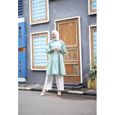 TUNIK KOTAK MINT VIRAL - KATUN KOTAK PREMIUM - RIRI TUNIK - OVERSIZE -JUMBO - LD110CM -ATASAN MUSLIM