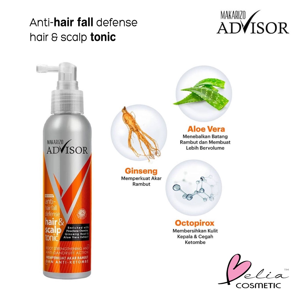 ❤ BELIA ❤ MAKARIZO Advisor Hair &amp; Scalp Tonic 145mL &amp; 65ml | Perawatan Rambut Rontok dan Ketombe (BPOM)