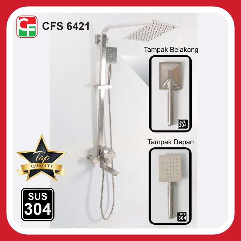 Shower Tiang Column Set CARLO CFS 6421 Kamar Mandi Rose Gold Bathub Faucet Adjustable Handheld Kepal