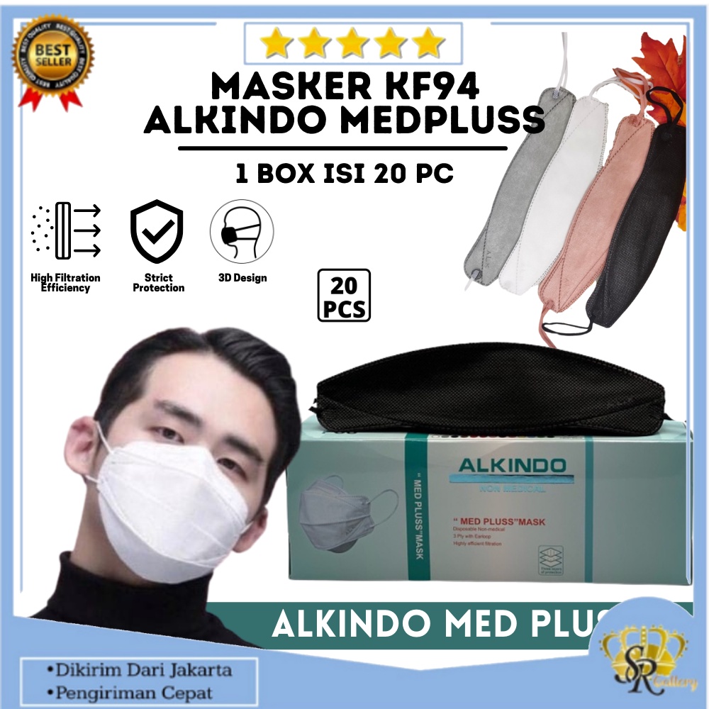 Masker KF94 EVO 4D Alkindo Med Pluss Plusmed 1 Box 20pcs SR