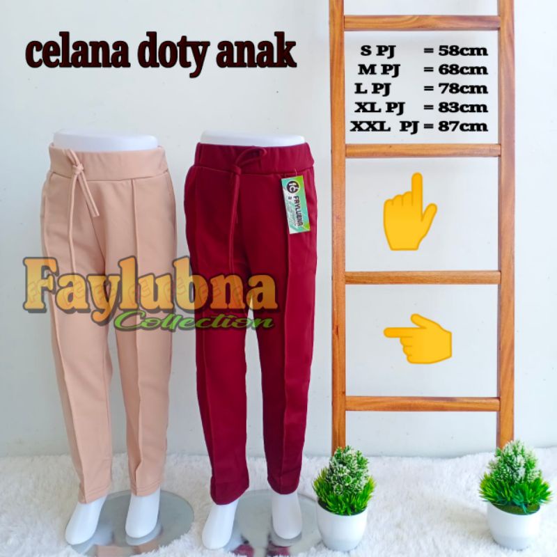 CELANA LUNA CUBIT ANAK 4-16 TAHUN / CELANA DOTY ANAK / CELANA ANAK DOTY / CELANA PANJANG ANAK PREMPUAN / CELANA PEREMPUAN / CELANA SCUBA ANAK TERLARIS / CELANA ANAK TERLARIS / DOTY SCUBA ANAK / FASHION ANAK / BAWAHAN ANAK PEREMPUAN