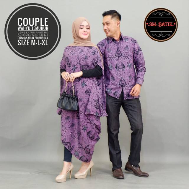 Banting Harga Coupel Kemeja Batik Pria Lengan Panjang Warna Ungu Batik Solo ezqnnwdsMRpd9O