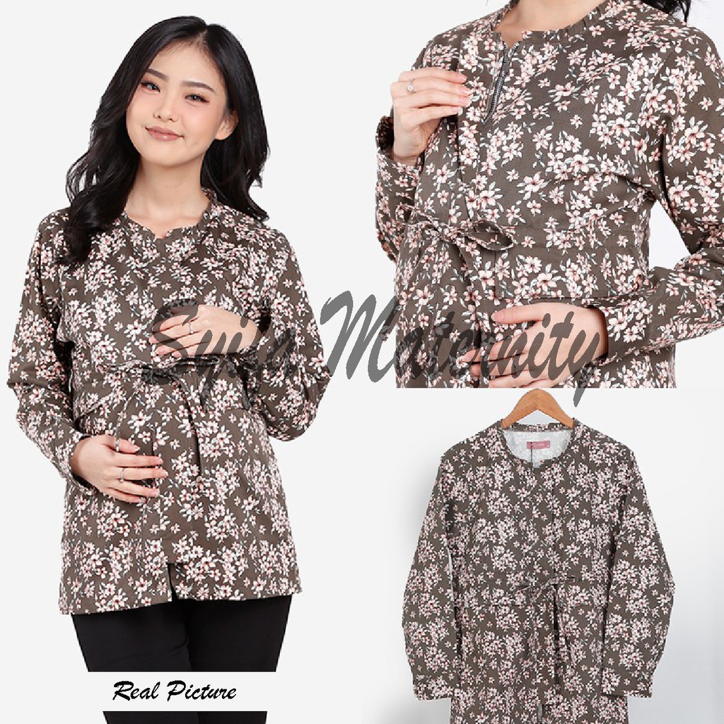  Baju  hamil  dan menyusui katun  tebal blazer hamil  syifa 