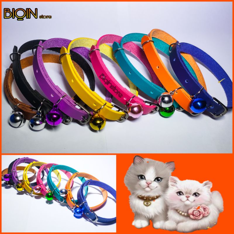 kalung kucing kulit Krincing 14mm