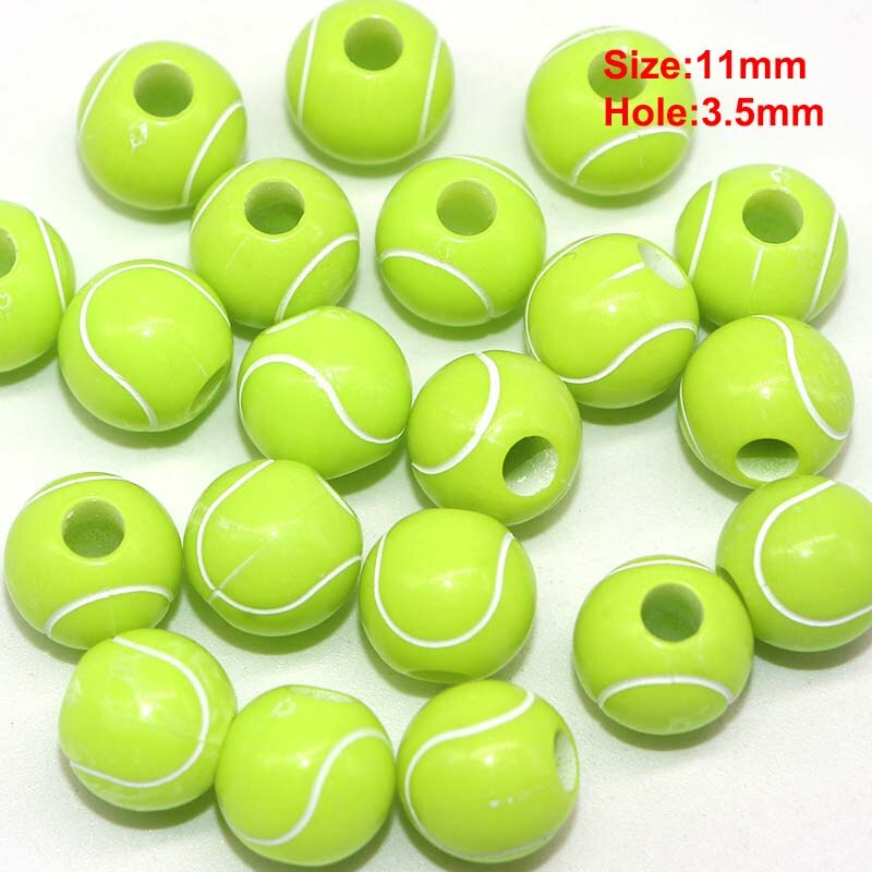 20Pcs Manik-Manik Bola Sepak / Rugby / Basket Bahan Akrilik Untuk Membuat Perhiasan